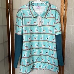 Pete + Lucy Boy Shirt Llama size 6/6X
